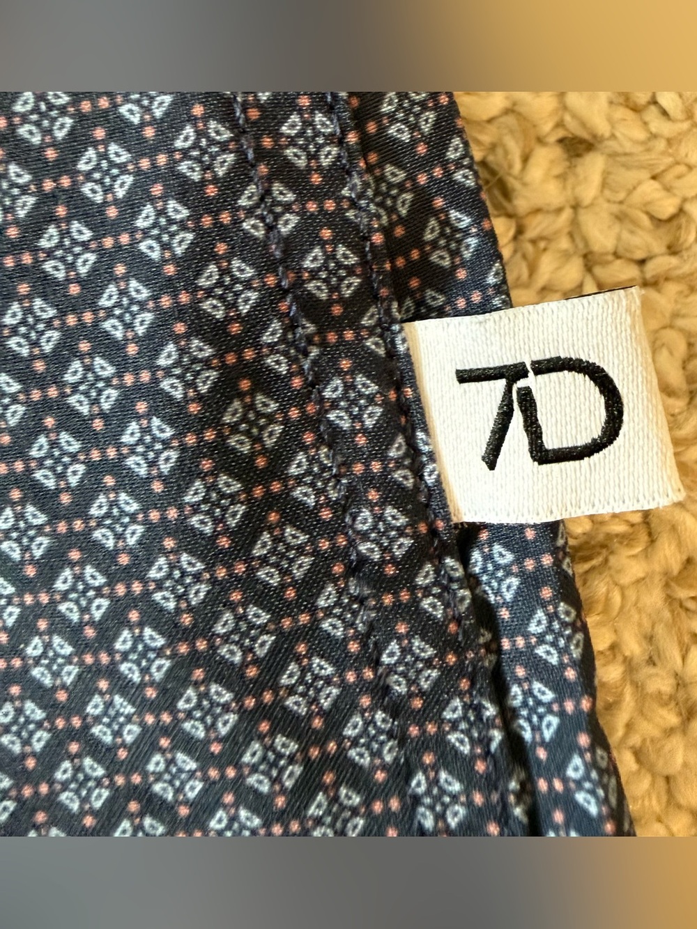 7 Diamonds 4 Way Stretch Mens Dress Shirt Sz XXL Navy Print - Picture 6 of 11